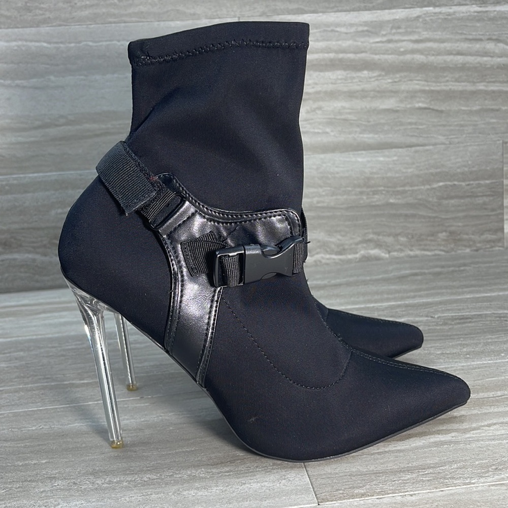 London Rebel Stiletto Harness Buckle Ankle Booties EU 39 US 8 - Picture 10 of 10